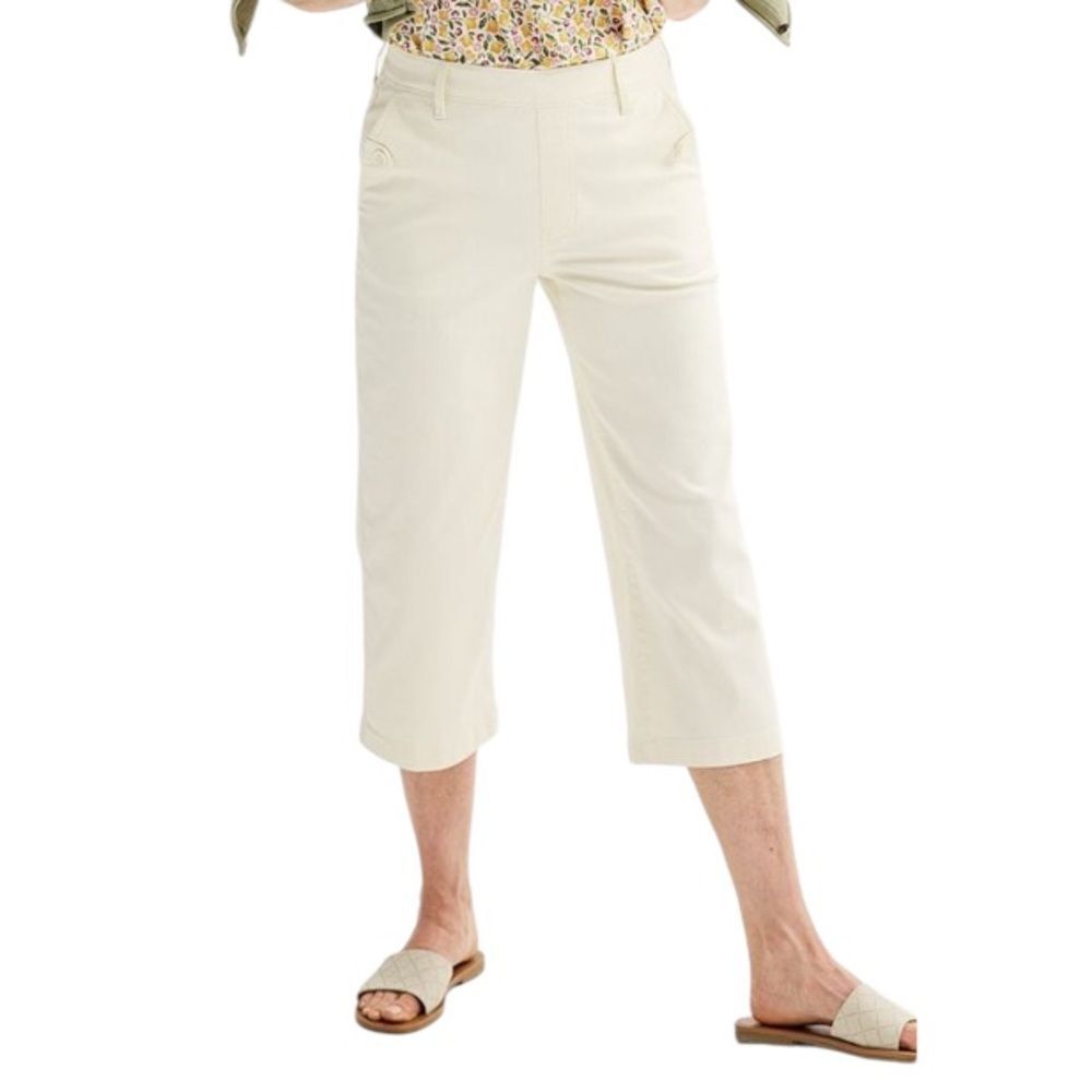 Womens Croft&Barrow Pull-On Wide-Leg
Crop Pants. Cream Color. Size Large (14/16)